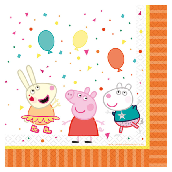 E-shop Amscan Servítky - Peppa pig oranžový 33 x 33 cm