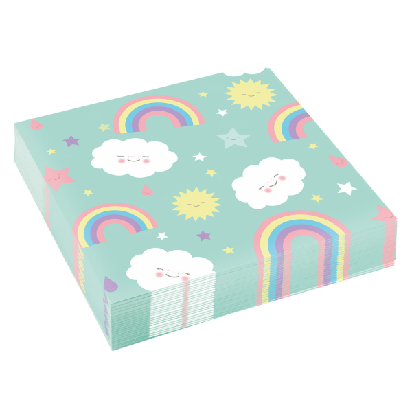 E-shop Amscan Servítky - Dúha a obláčik 33 x 33 cm