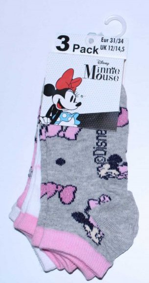 E-shop Setino Sada 3 párov detských ponožiek - Minnie Veľkosť ponožiek: 23-26