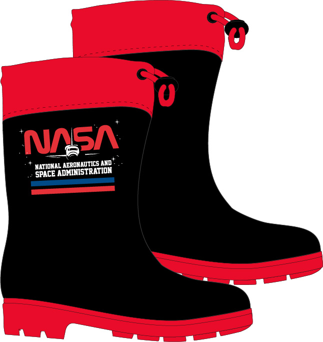Eplus Chlapčenské gumáky - Nasa, čierno - červená Obuv: 33/34