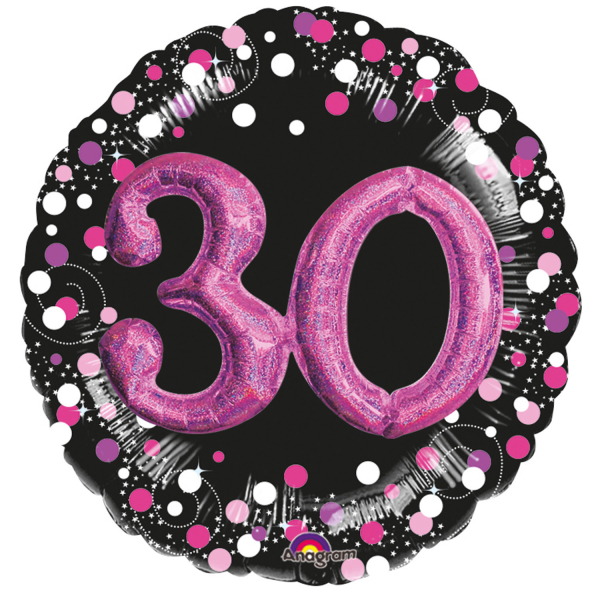 E-shop Amscan Fóliový balón 30 trblietavá ružová 81 x 81 cm