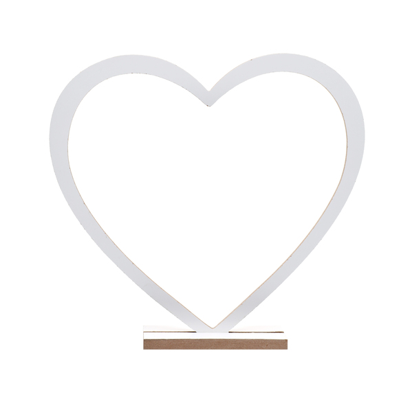 E-shop Santex Drevená dekorácia - srdce Farba: biela