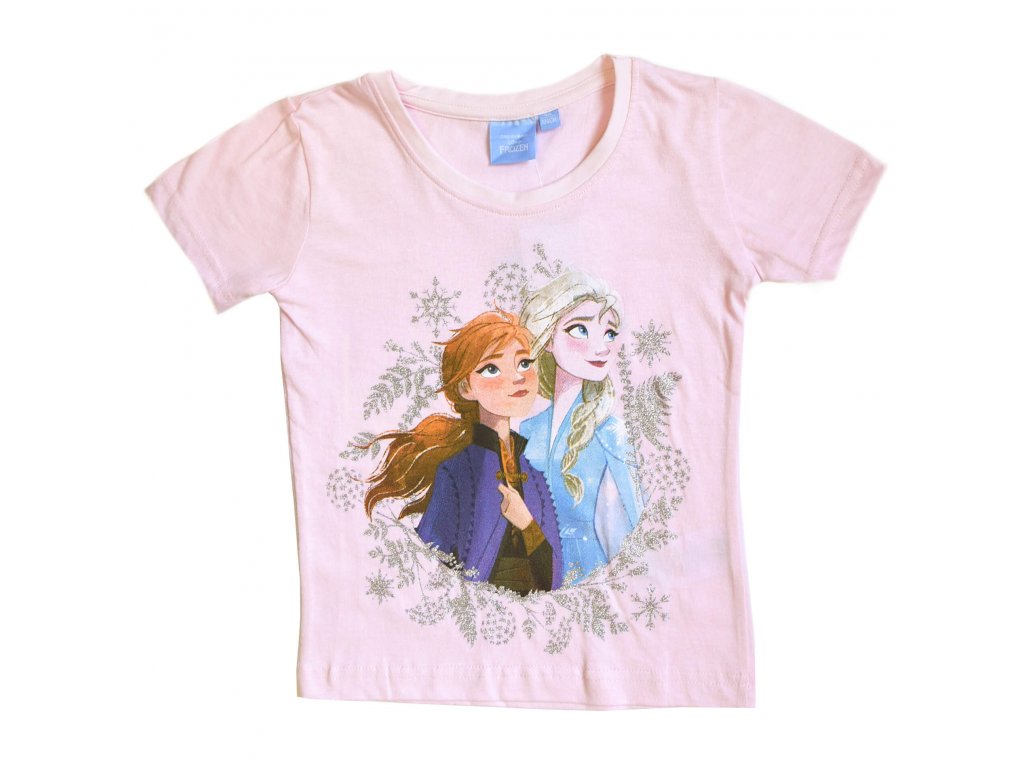 E-shop Setino Detské tričko s krátkym rukávom - Frozen svetloružové