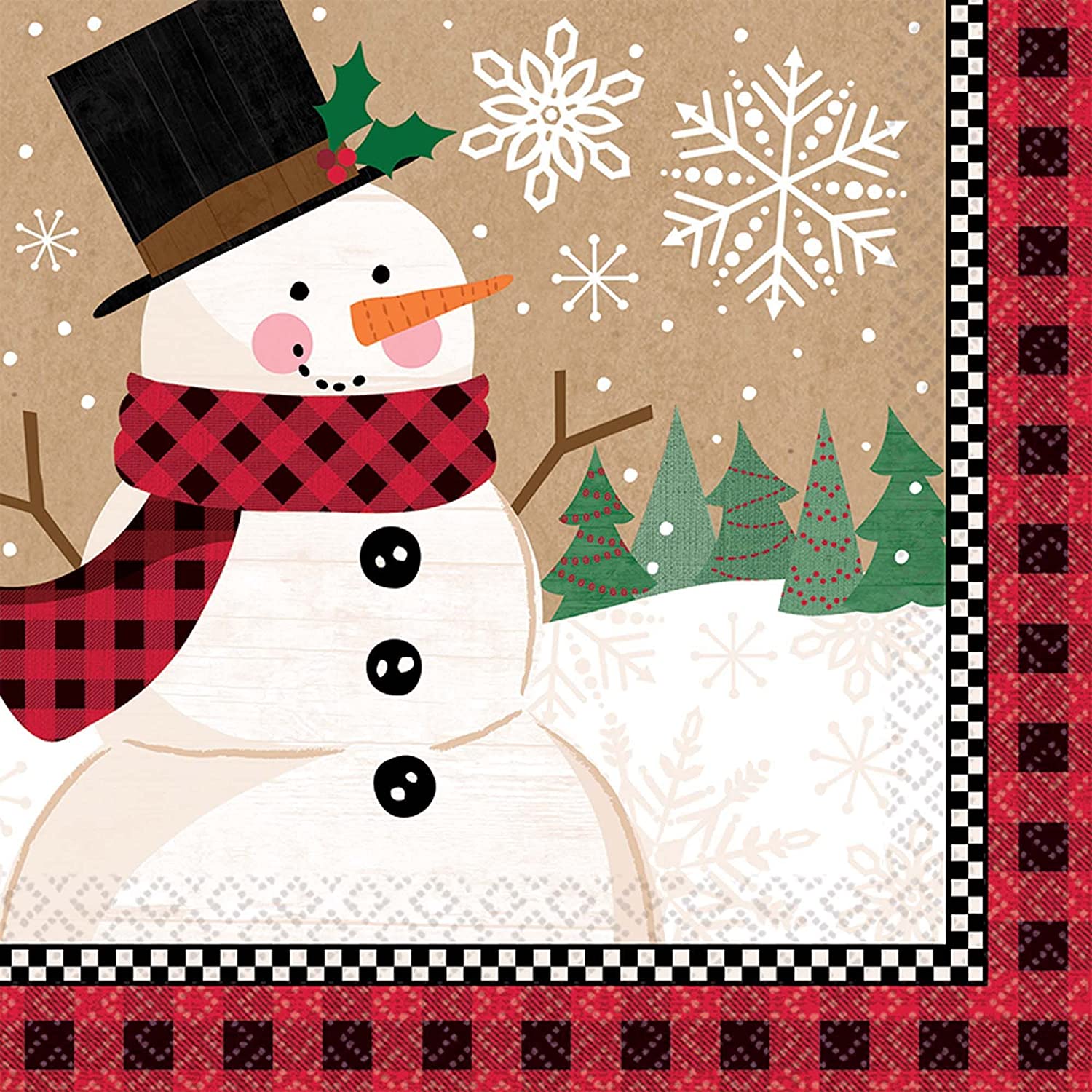 E-shop Amscan Vianočné servítky - Snehuliak 33 x 33 cm