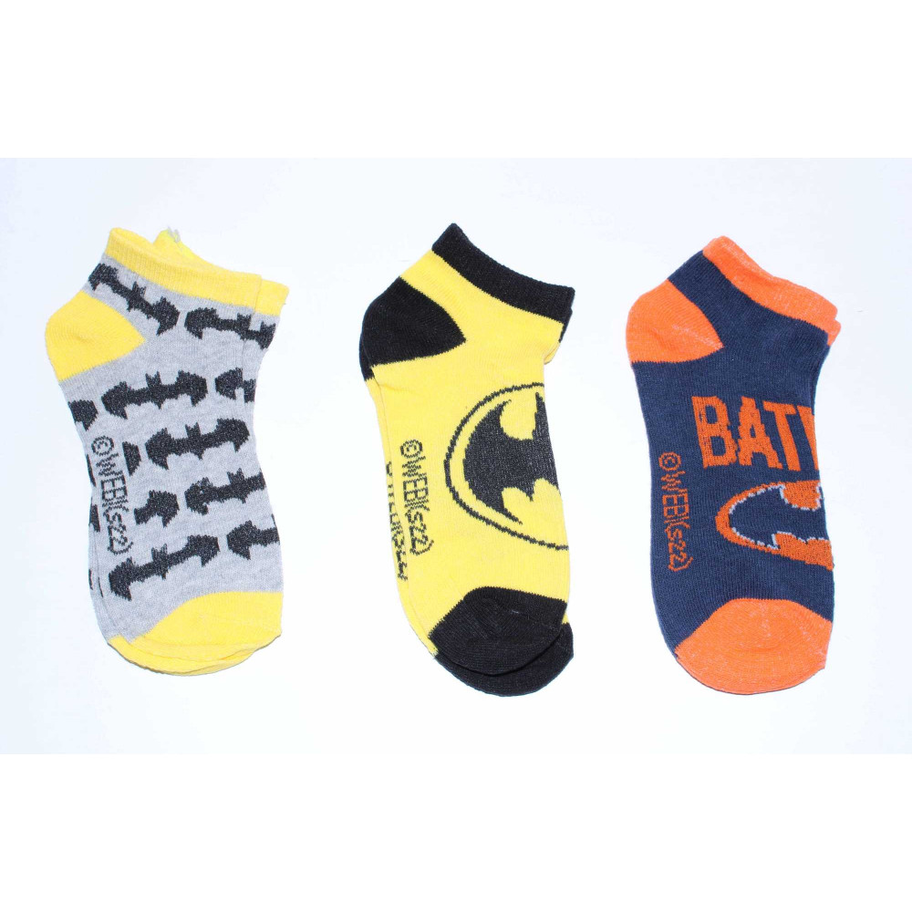 E-shop Setino Kotníkové ponožky - Batman žlté, 3 ks Veľkosť ponožiek: 23-26