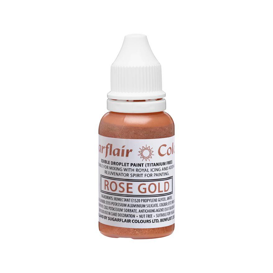 E-shop Cakesupplies Tekutá farba - rosegold 14 ml
