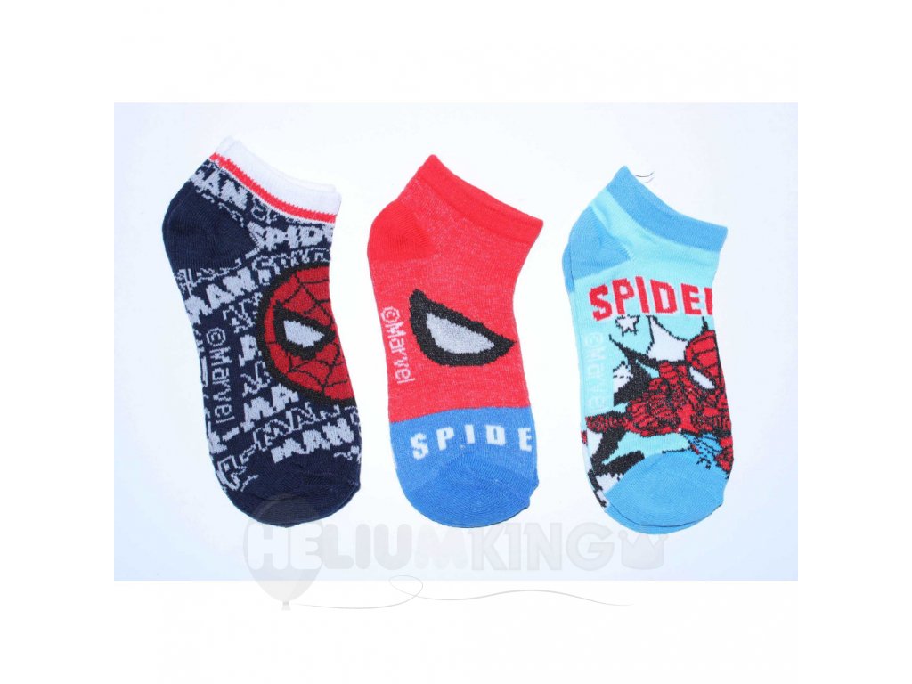 E-shop Setino Kotníkové ponožky - Spiderman, červené 3 ks Veľkosť ponožiek: 27-30