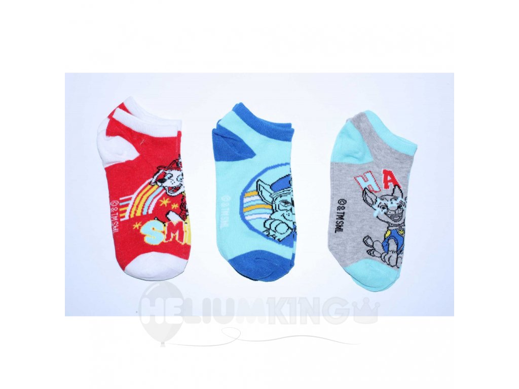 E-shop Setino Kotníkové ponožky - Paw Patrol modré, 3 ks Veľkosť ponožiek: 31-34