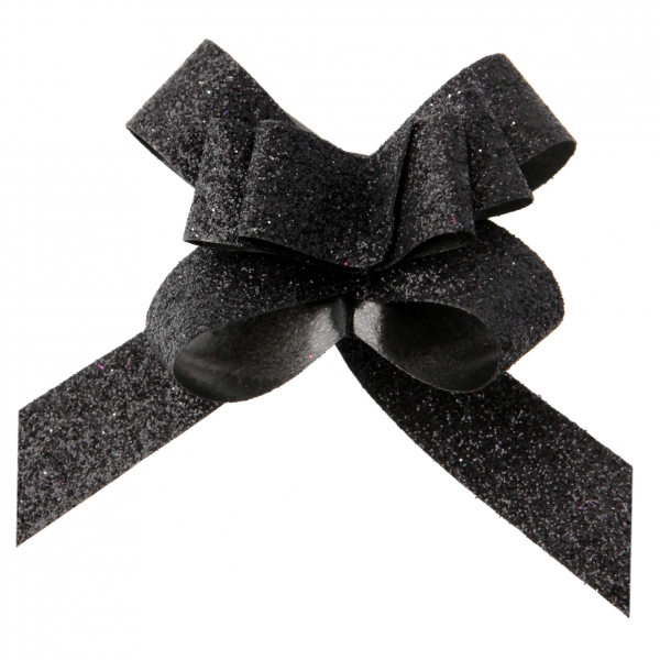 E-shop Santex Dekoračné mašle - glitrované 10 ks Farba: čierna