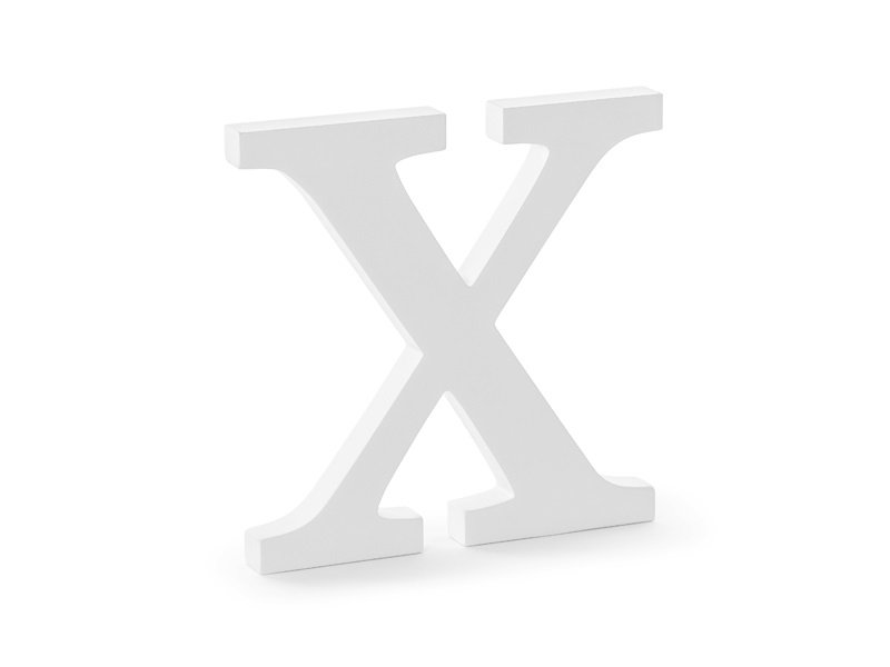 E-shop PartyDeco Drevené písmeno - X biele