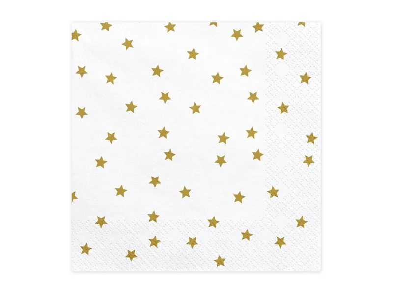 E-shop PartyDeco Servítky so zlatými hviezdičkami