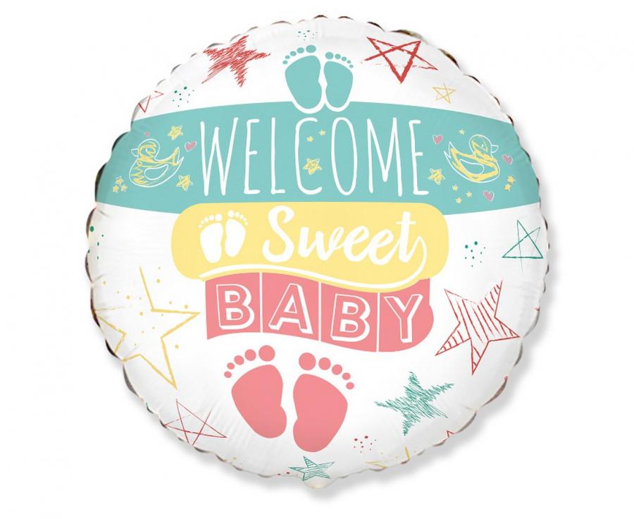 E-shop Flexmetal Fóliový balón - Welcome sweet baby, 48 cm