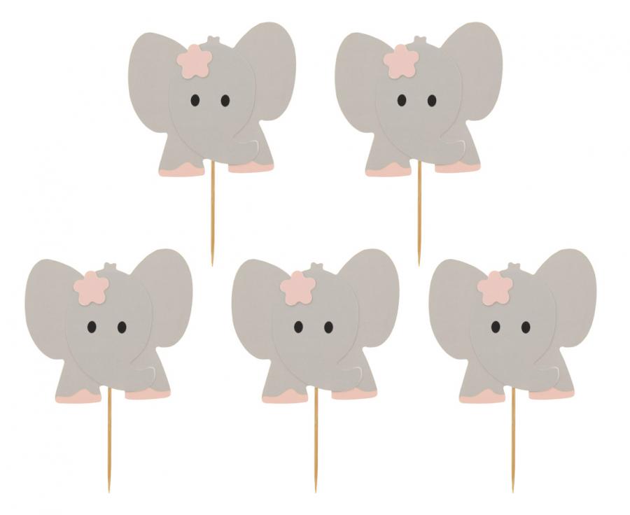 E-shop Godan Ozdoby na cupcakes - Ružové sloníky