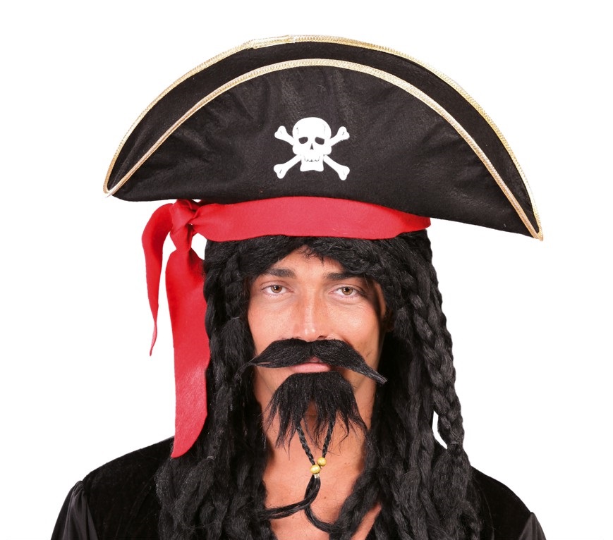 Guirca Pirátsky klobúk s červenou stuhou