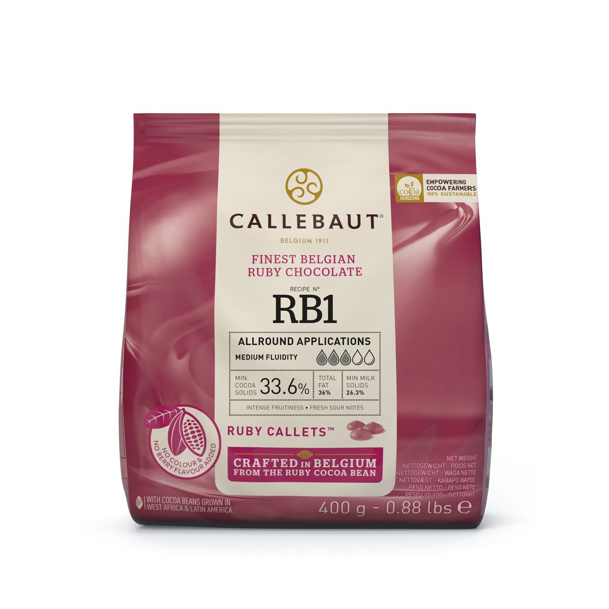 E-shop Callebaut čokoláda - ružová 400 g