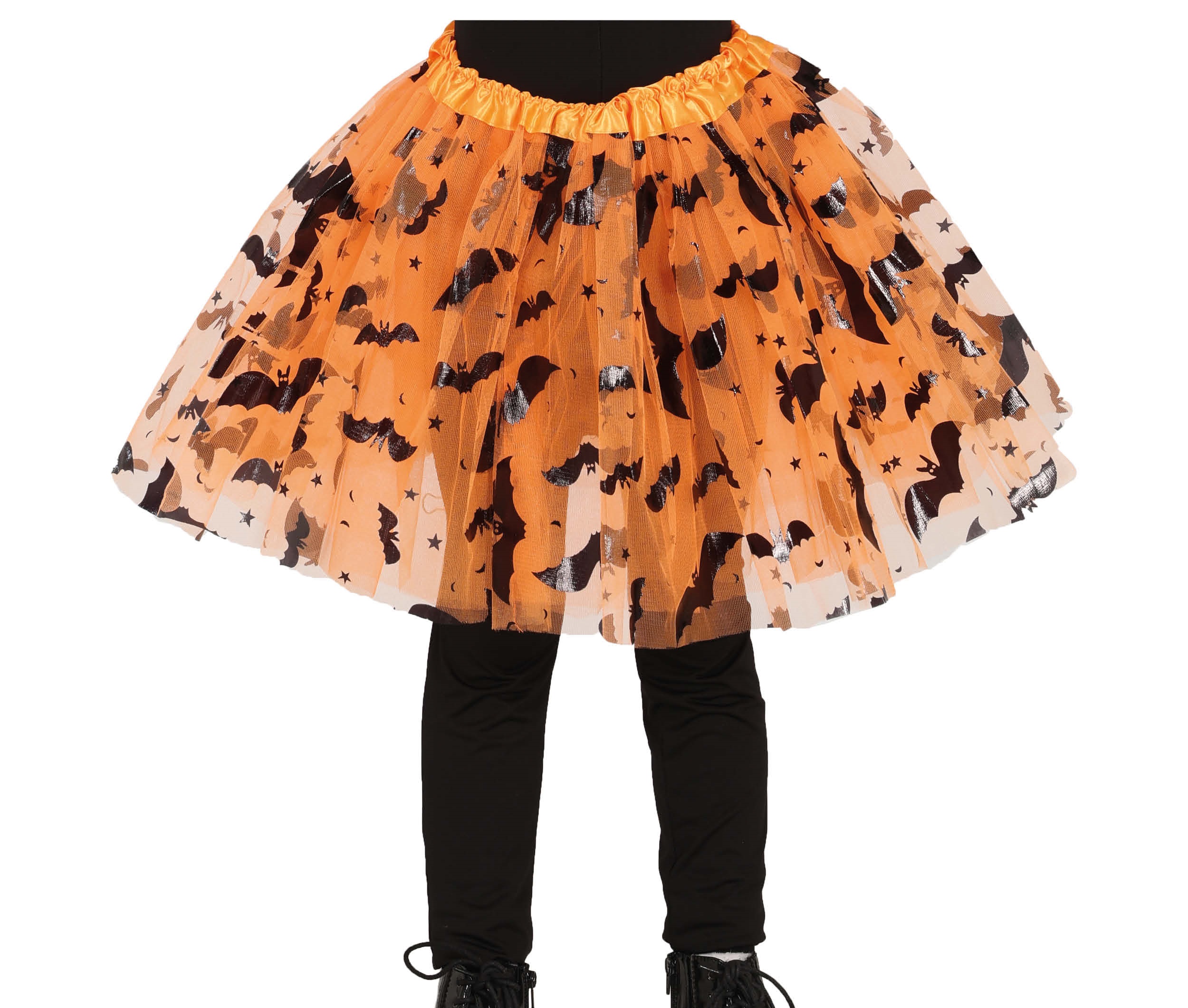 Guirca Detská TUTU sukňa - oranžová s netopiermi