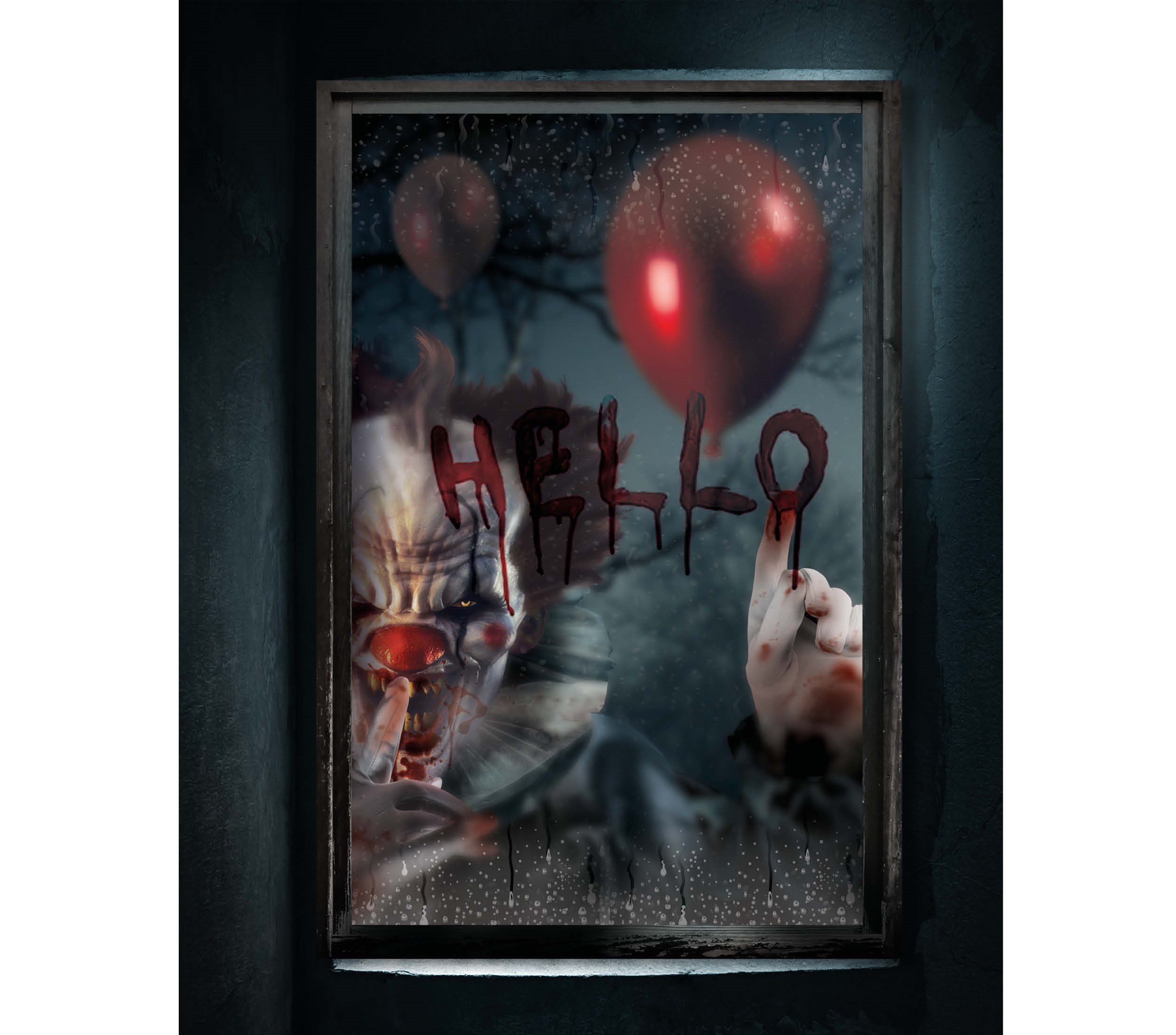 E-shop Guirca Dekorácia na okno - Pennywise Hello