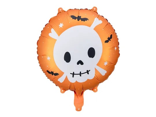 PartyDeco Fóliový balón - Lebka 45 cm