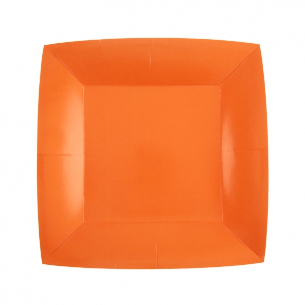 Santex Papierové taniere štvorcové - jednofarebné 18 x 18 cm Farba: Oranžová