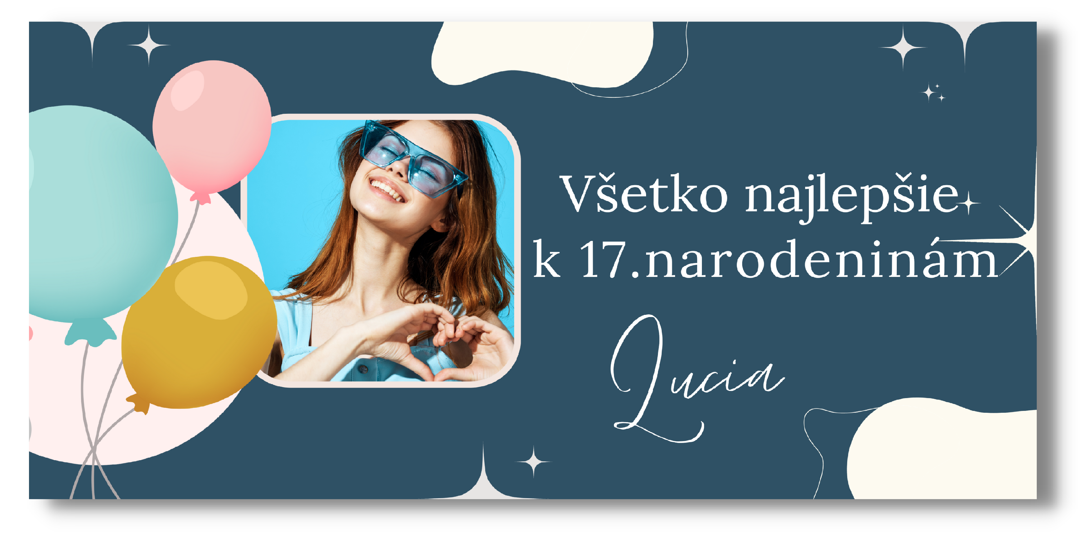 E-shop Personal Narodeninový banner s fotkou - Blue Aesthetic Rozmer banner: 130 x 260 cm