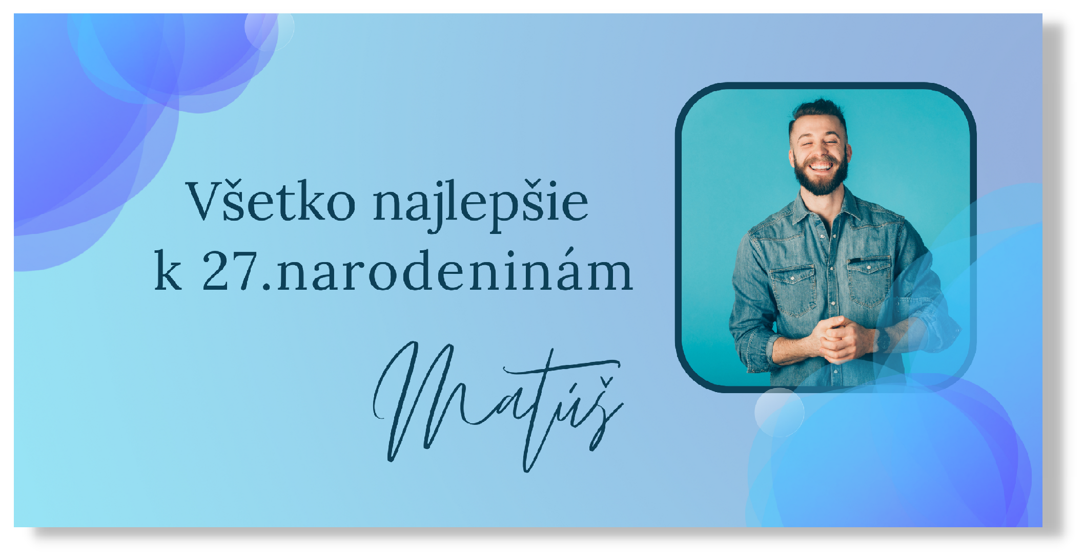 E-shop Personal Narodeninový banner s fotkou - Blue Lagoon Rozmer banner: 130 x 260 cm