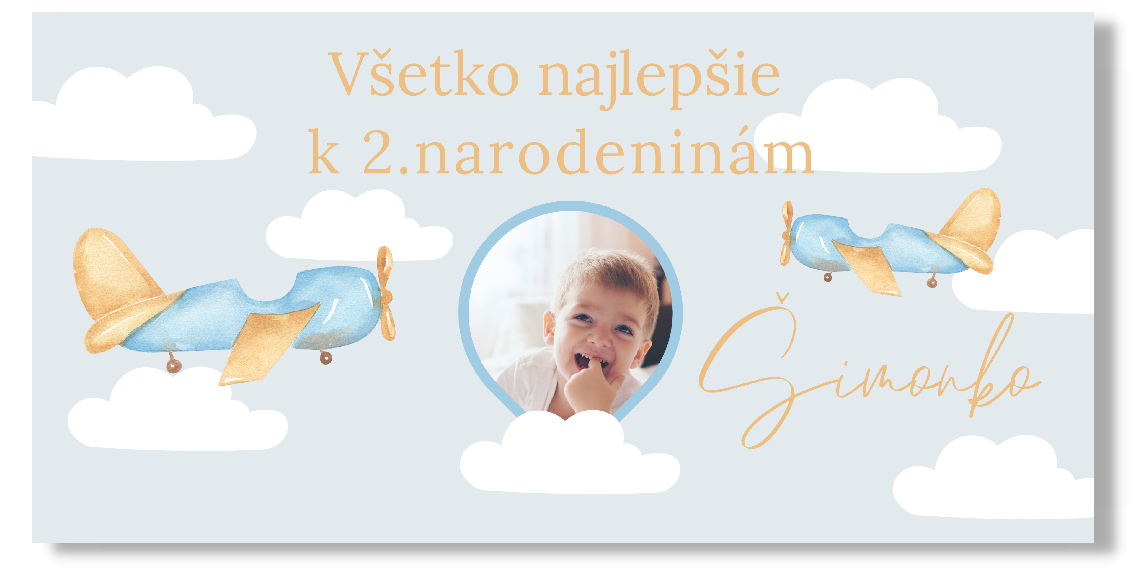 E-shop Personal Narodeninový banner s fotkou - Lietadielka Rozmer banner: 130 x 260 cm