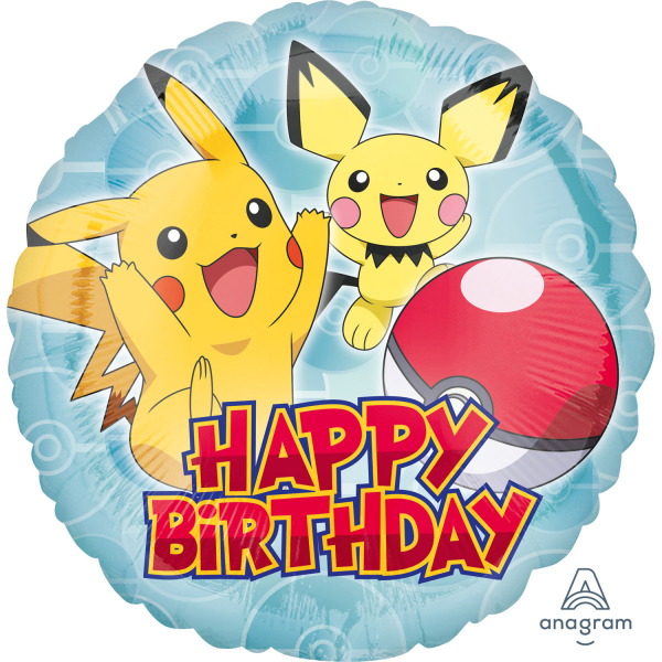 E-shop Amscan Fóliový balón - Happy birthday Pokémon 43 cm