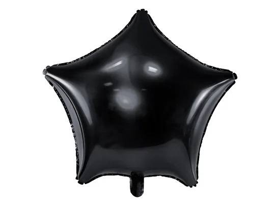 PartyDeco Fóliový balón - Čierna hviezda 48 cm