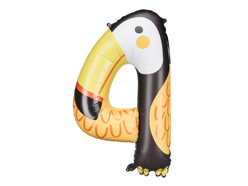 E-shop PartyDeco Fóliový balón - číslo 4, tukan