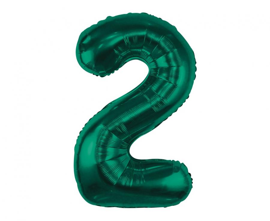 E-shop Godan Fóliový balón - číslo 2, tmavozelené 85 cm