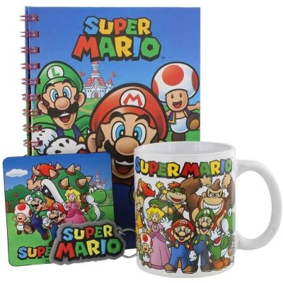 E-shop Pyramid Darčeková sada - Super Mario zápisník, hrnček, podtácka, kľúčenka