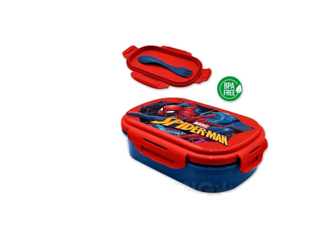 E-shop Euroswan Box na desiatu s vidličkou - Spiderman