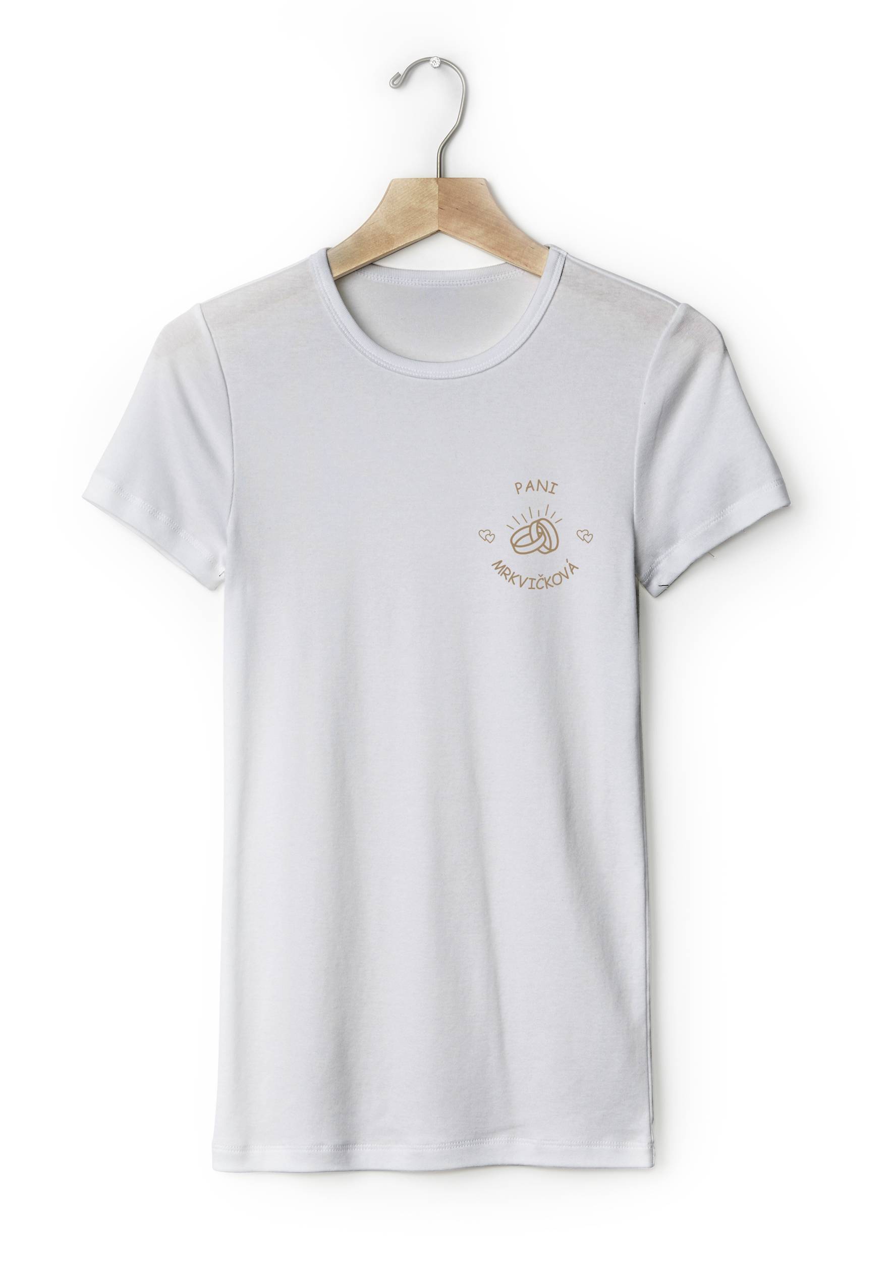 Personal Párové dámske tričko s vlastným textom - Pani Farba: biela, Veľkosť - dospelý: XL