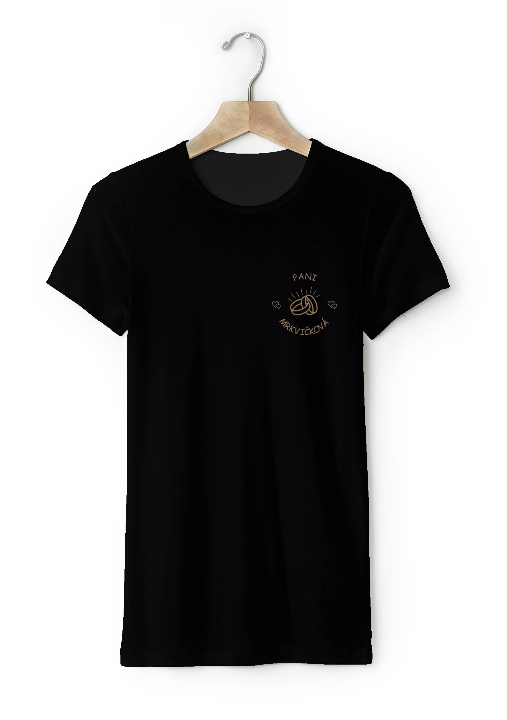 Personal Párové dámske tričko s vlastným textom - Pani Farba: čierna, Veľkosť - dospelý: S