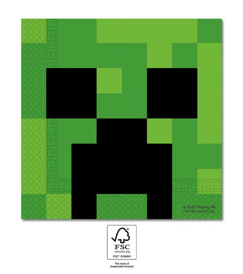 Procos Papierové servítky Minecraft 33 x 33 cm 20ks