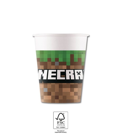Procos Papierové poháre Minecraft 200ml 8ks