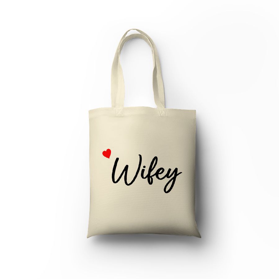 E-shop Personal Plátená taška s potlačou - Wifey Farba: natural
