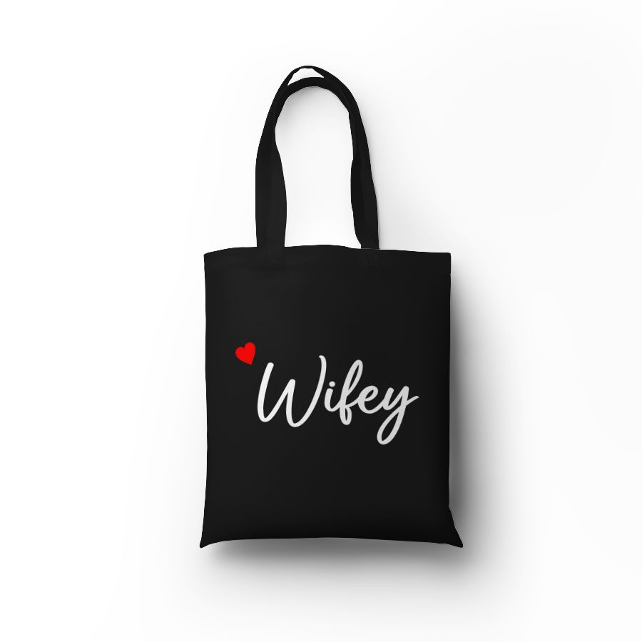 Personal Plátená taška s potlačou - Wifey Farba: Čierna