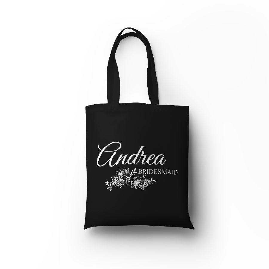 E-shop Personal Plátená taška s potlačou - Bridesmaid Farba: čierna