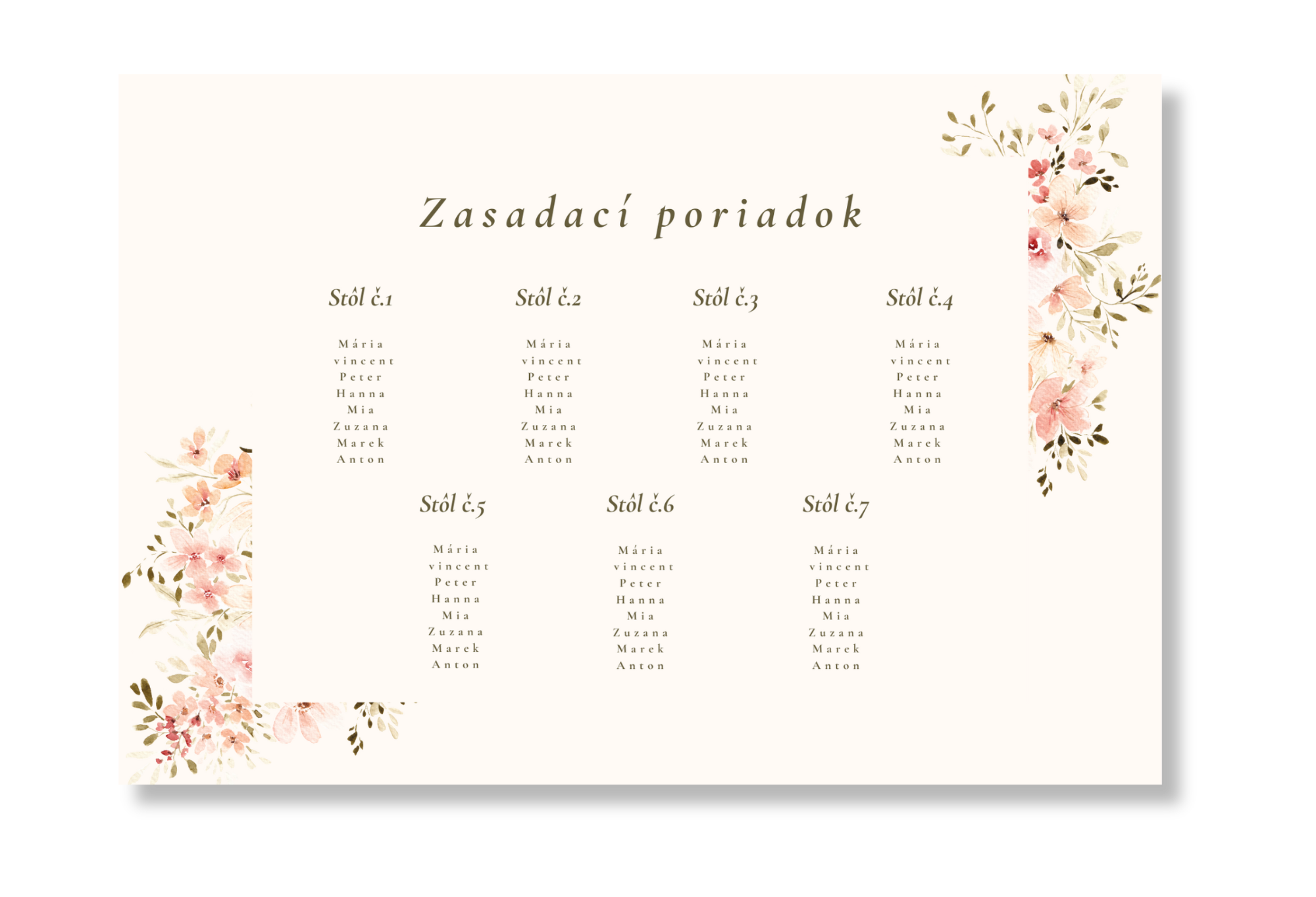 Personal Zasadací poriadok - Spring time