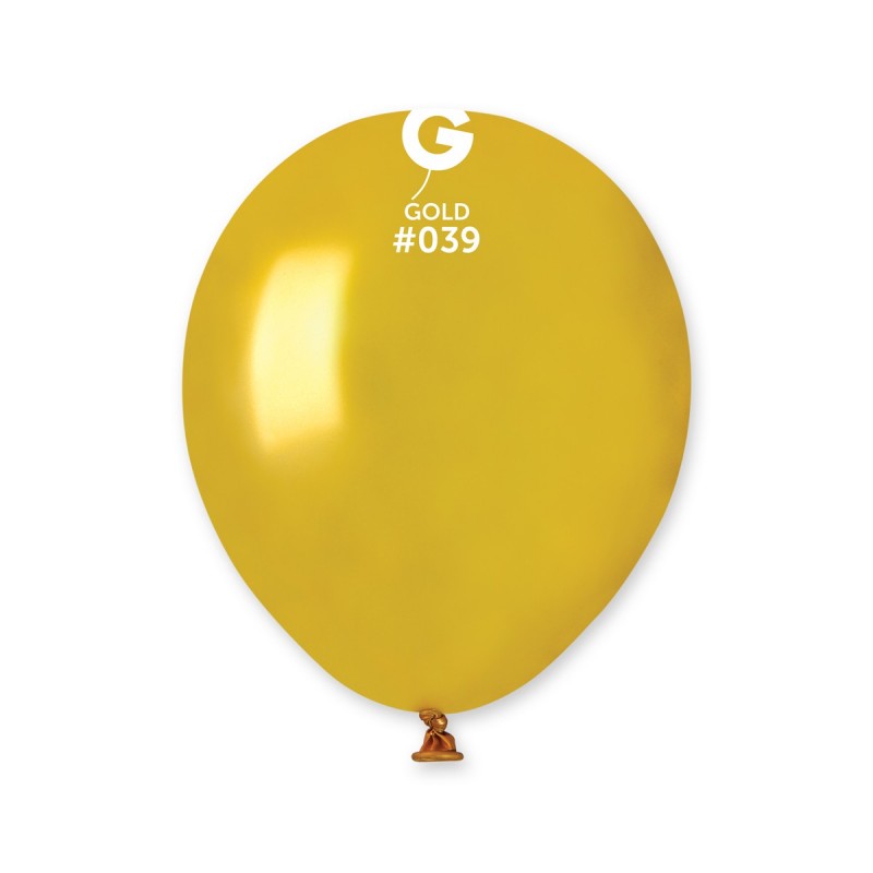 E-shop Gemar Balónik metalický zlatý 13 cm 100 ks