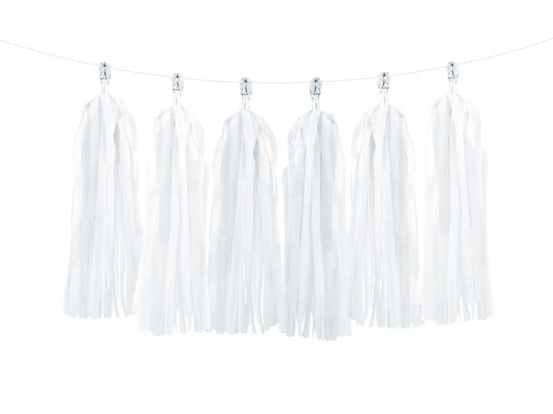 E-shop PartyDeco Girlanda so strapcami - Biela