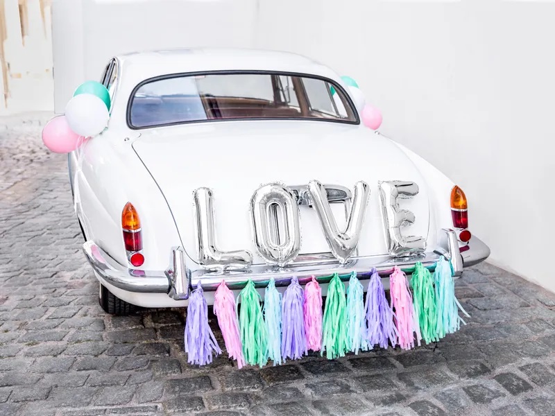 E-shop PartyDeco Svadobná dekorácia na auto - Love