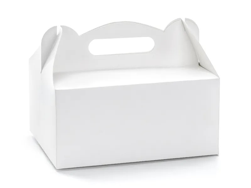E-shop PartyDeco Dekoratívna krabica na výslužku - Biela 10 ks