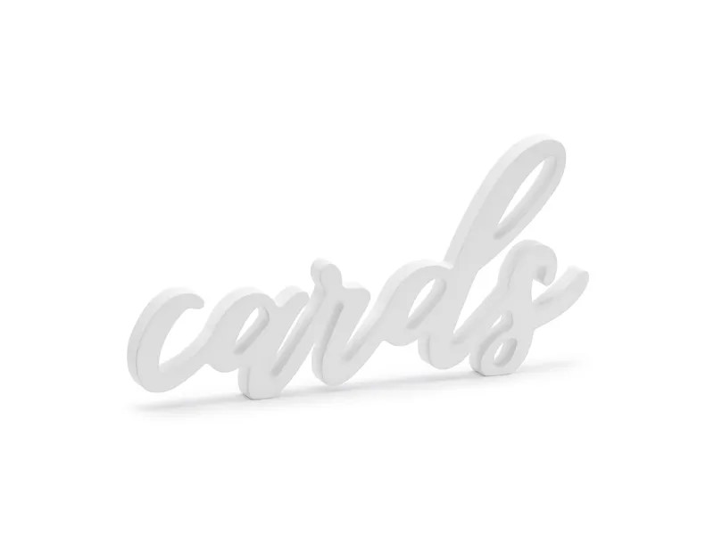 E-shop PartyDeco Drevený nápis - Cards 20 x 10 cm