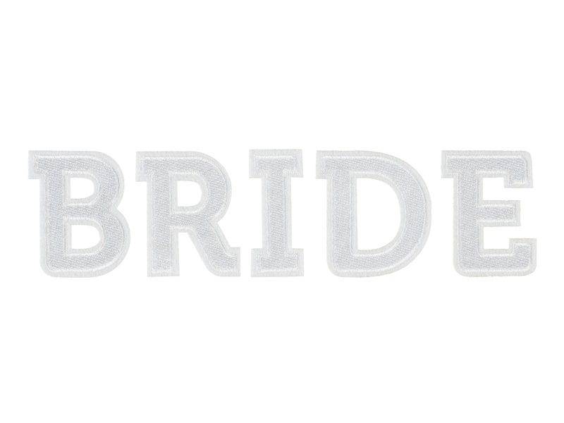 E-shop PartyDeco Nažehľovačka - Bride biela 24 x 6 cm