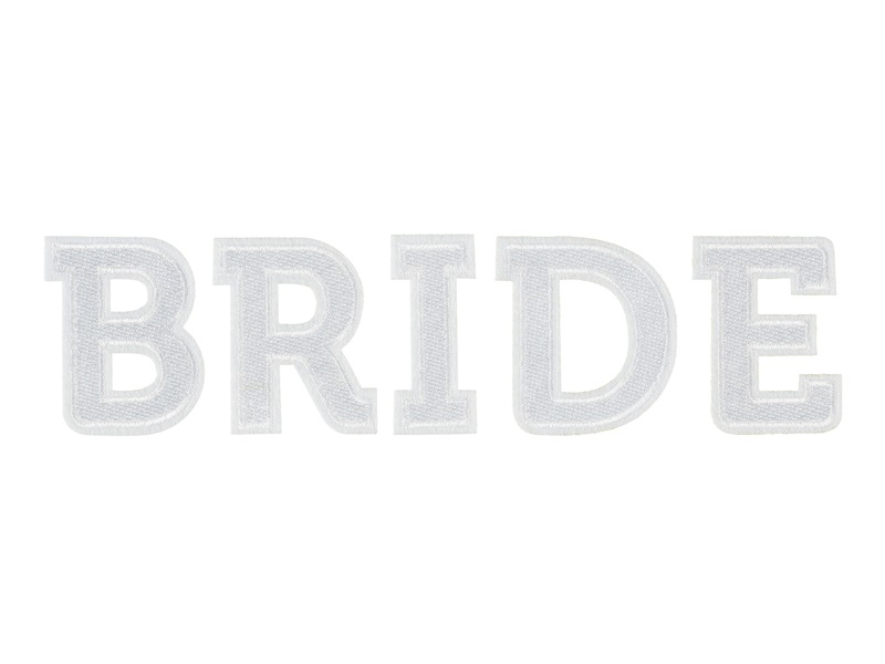 PartyDeco Nažehľovačka - Bride biela 24 x 6 cm