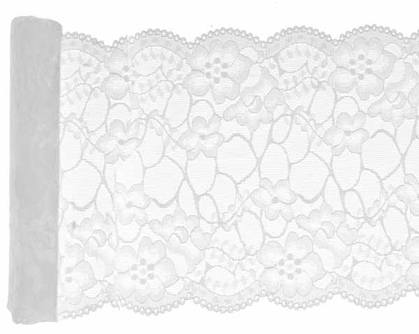 Santex Prémiový behúň na stôl - Čipka 18 x 300 cm Farba: biela