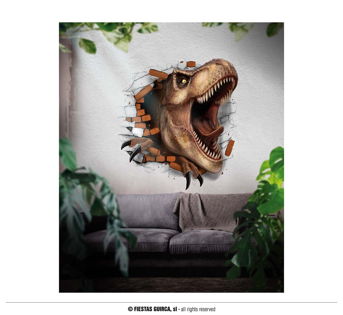 E-shop Guirca Dekorácia na stenu - Dinosaurus 70 x 80 cm
