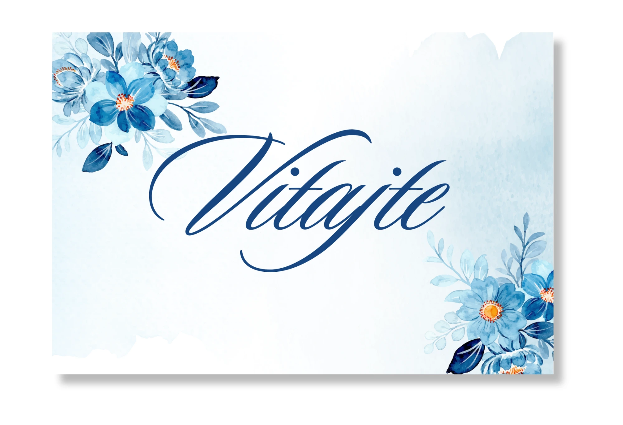 Personal Uvítacia tabuľa - Modré kvetiny